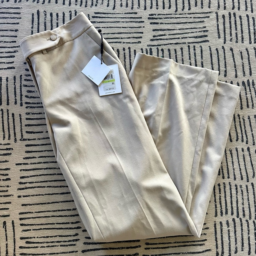 Beige Women's Tailored Dress Pants